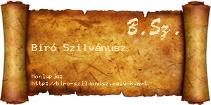 Biró Szilvánusz névjegykártya